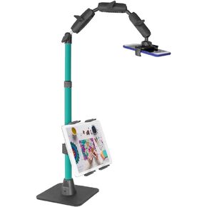مجموعة كاملة من حامل الهاتف من ARKON Mounts - حامل علوي قابل للتعديل للهاتف الخلوي وحامل للكمبيوتر اللوحي مع ضوء حلقي - حاملات احترافية للتصوير الأفقي أو الرأسي in Saudi Arabia
