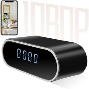 WiFi Clock Camera,1080P Mini Security Camera Clock with Night Vision/Motion Detection, WiFi Secret Cameras for Home Office Surveillance No Audio