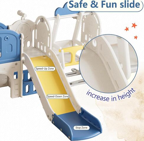 Legendstone Toddler Slide Kids Slide, Freestanding Climber Slide Playset,Baby Slide Indoor and Outdoor Playground for Boys & Girls (Blue+Yellow) in Kuwait