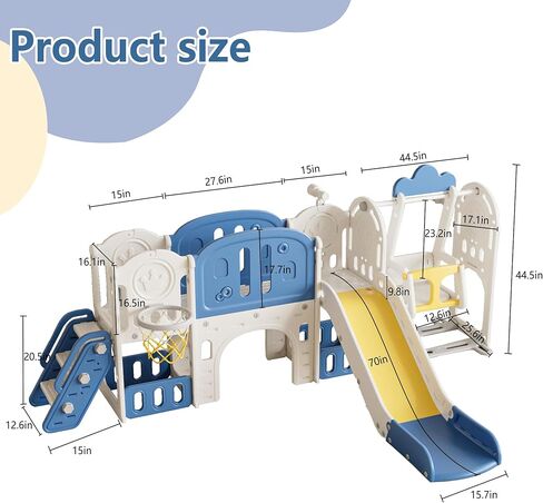 Legendstone Toddler Slide Kids Slide, Freestanding Climber Slide Playset,Baby Slide Indoor and Outdoor Playground for Boys & Girls (Blue+Yellow) in Kuwait