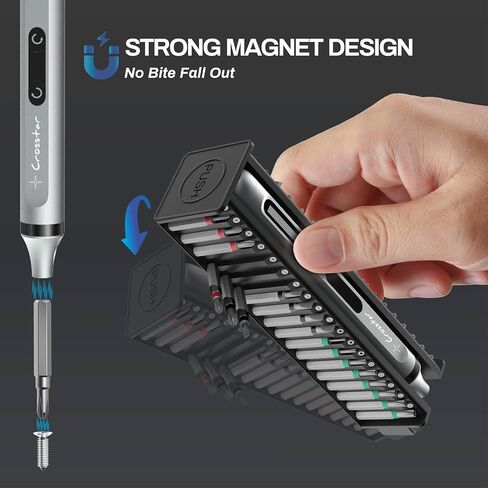 Crosstar 42-in-1 Small Precision Screwdriver Set, Professional Magnetic Mini Repair Tool Kit for Phone, Computer, Watch, Laptop, Macbook, Ring Doorbell, Eyeglass, Electronic (Electric) in Saudi Arabia