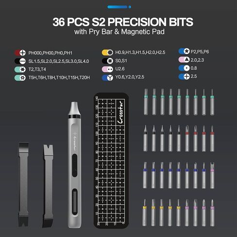 Crosstar 42-in-1 Small Precision Screwdriver Set, Professional Magnetic Mini Repair Tool Kit for Phone, Computer, Watch, Laptop, Macbook, Ring Doorbell, Eyeglass, Electronic (Electric) in Saudi Arabia