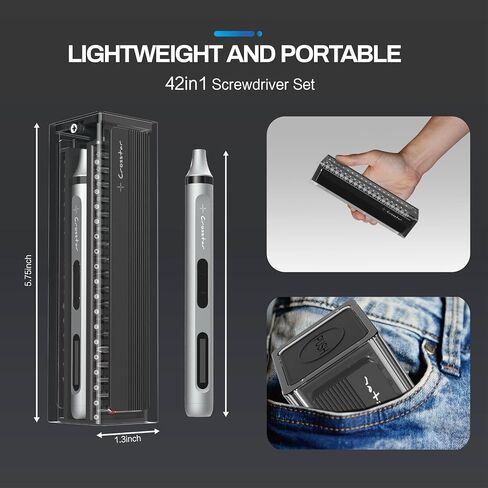 Crosstar 42-in-1 Small Precision Screwdriver Set, Professional Magnetic Mini Repair Tool Kit for Phone, Computer, Watch, Laptop, Macbook, Ring Doorbell, Eyeglass, Electronic (Electric) in Saudi Arabia