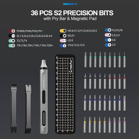 Crosstar 42-in-1 Small Precision Screwdriver Set, Professional Magnetic Mini Repair Tool Kit for Phone, Computer, Watch, Laptop, Macbook, Ring Doorbell, Eyeglass, Electronic (Electric) in Kuwait