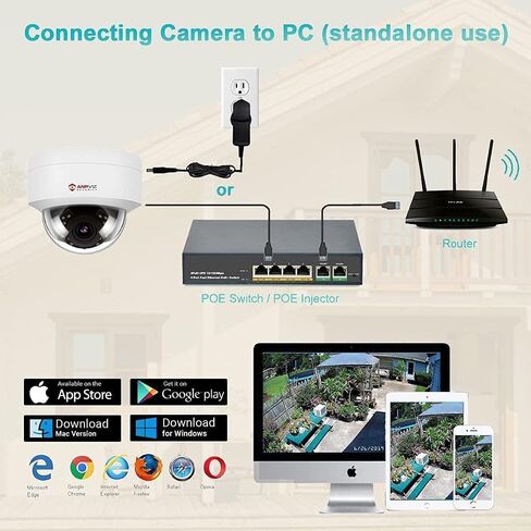 ANPVIZ 4MP POE IP DOME كاميرا مع الميكروفون/الصوت ، كاميرا IP للأمان في الهواء الطلق ، رؤية ليلية 98 قدمًا ، IP66 مقاومة للماء ، عدسة زاوية واسعة 2.8 مم ، 24/7 تسجيل ، وليس PTZ ، شكوى NDAA (U Series) in Kuwait