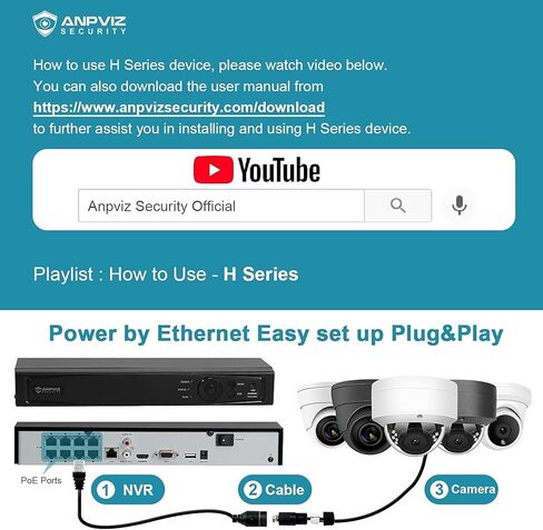 ANPVIZ 4MP POE IP DOME كاميرا مع الميكروفون/الصوت ، كاميرا IP للأمان في الهواء الطلق ، رؤية ليلية 98 قدمًا ، IP66 مقاومة للماء ، عدسة زاوية واسعة 2.8 مم ، 24/7 تسجيل ، وليس PTZ ، شكوى NDAA (U Series) in Kuwait