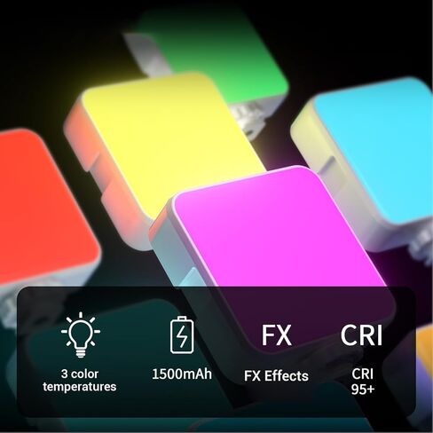 RGB Video Light, LED Camera Light with 3 Cold Shoe Mounts 1/4in Screw Hole, 3000 to 6500K Full Color Portable Lighting with FX Effects for Photography (White) in Saudi Arabia