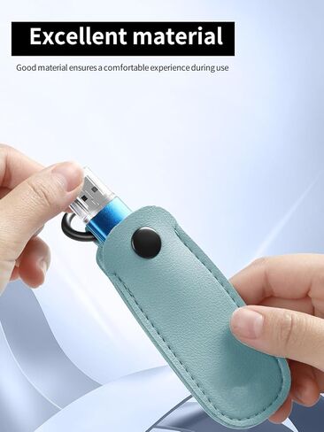 صندوق تخزين Universal Pu Leather USB مع اللقطات المعدنية و carabiner مستديرة ، علبة آمنة ل 9 سم أو 3.54 بوصة محرك/كابل/U-Shield (3 عبوات ، أسود) in Saudi Arabia