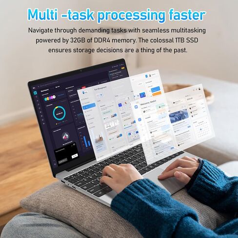 15.6" Laptop, 32GB RAM, 1TB SSD, N95 Quad-Core Processor, up to 3.4GHz, IPS Full HD Screen, 1920x1080, Backlit Keyboard, Win 11 Pro, Fingerprint, WiFi 5, Bluetooth 5.0, Gray in Saudi Arabia