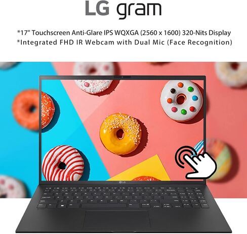 LG GRAM 17 Touchscreen Laptop Copilot+ PC ، Microsoft Office Lifetime License ، 17 "WQXGA Display ، Intel Ultra 9 Series 2 288V ، 32 GB RAM ، 2 TB SSD ، Intel ARC Graphics ، Backlit ، Wi-Fi 7 ، Windows 11 Pro in Kuwait