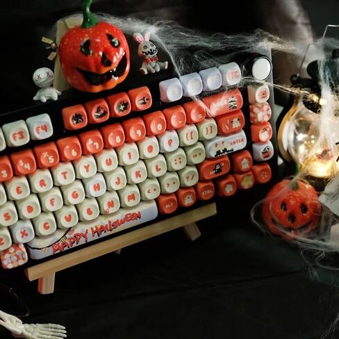 PBT Halloween موضوع 135 Key MOA Keycaps - Bat Ghost Mechanical Keyboard Cherry MX Custom Keycaps (Halloween Carnival) in Saudi Arabia