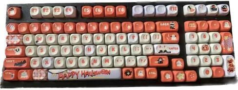 PBT Halloween موضوع 135 Key MOA Keycaps - Bat Ghost Mechanical Keyboard Cherry MX Custom Keycaps (Halloween Carnival) in Saudi Arabia