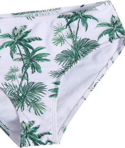 Milumia Girl's 3 Pieces Bikini Set Tropical Print Criss Cross Wrap Bathing Suit with Beach Skirt in Kuwait