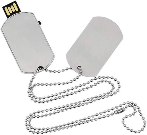 32GB Dog Tag USB 2.0 Flash Drive Metal Necklace Thumb Drive Memory Stick Pendrive Jump Drive U Disk Pen Drive in Kuwait