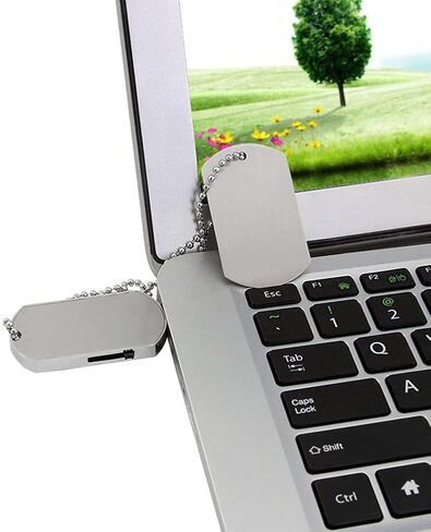 32GB Dog Tag USB 2.0 Flash Drive Metal Necklace Thumb Drive Memory Stick Pendrive Jump Drive U Disk Pen Drive in Kuwait