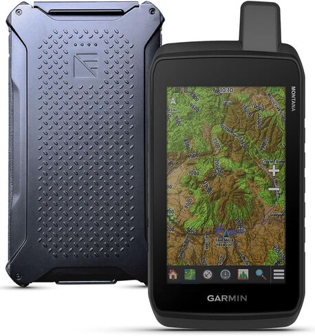 جهاز Garmin Montana 750i GPS القوي المحمول باليد مع شاحن InReach والطاقة المظلمة Poseidon Pro غير قابل للتدمير، أسود | طوارئ SOS، رسالة ثنائية الاتجاه، كاميرا، شاشة تعمل باللمس، رسم الخرائط الطبوغرافية، نظام الملاحة العالمي لسواتل الملاحة (GNSS) المتعدد in Kuwait