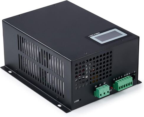 مصدر طاقة ليزر OMTech 100 واط لقواطع النقش بالليزر ثاني أكسيد الكربون، مزود طاقة رقمي مع حماية سلامة العرض في الوقت الحقيقي، مصدر طاقة MYJG-100 لآلات النقش بالليزر بأنبوب ليزر 80 واط إلى 100 واط in Kuwait