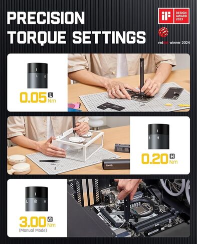 Fanttik E1 Max 3.7V Mini Precision Electric Screwdriver, 50-in-1 Magnetic Bits, 2 Torque Settings, Pop-Up Magnetic Case, 5/32''Hex, Repair Tool Set for Phone Camera Laptop Watch in Kuwait