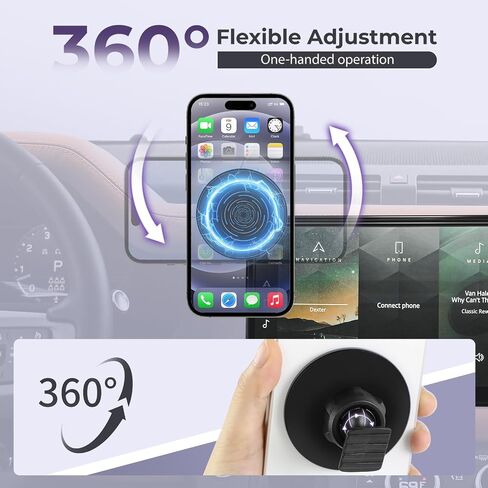 حامل هاتف السيارة متوافق مع Nissan Rogue 2021-2025/Altima 19-25/Sentra 20-25 ملحقات الشاشة المخصصة والهاتف المحمول 360 ° قابلة للتعديل للسيارة. in Saudi Arabia