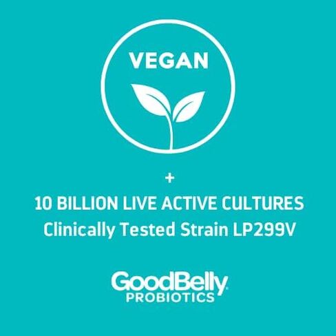 GoodBelly Probiotic Supplement for Digestive Health Support - Includes 10 Billion Live & Active Cultures of Lactobacillus Plantarum – Vegan Probiotic (30 Capsules per Bottle) in Saudi Arabia