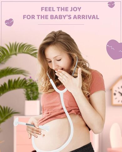 Skywin Fetoscope for Baby Heartbeat Detection - 24 Weeks of Pregnancy Baby Heartbeat Monitor at Home with The Pregnancy Stethoscope and Fetal Monitor Heartbeat (Purple) in Kuwait