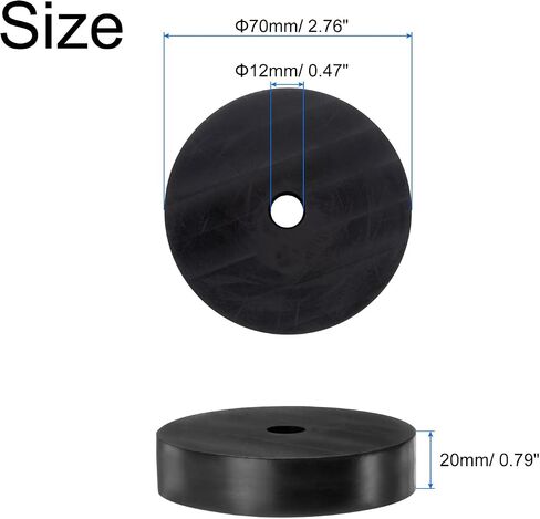 uxcell 4pcs Rubber Spacers 80mm OD x 12mm ID x 20mm Height Round Anti Vibration Spacer Rubber Bushing Grommets Thick Rubber Washers for Home Car Accessories in Saudi Arabia