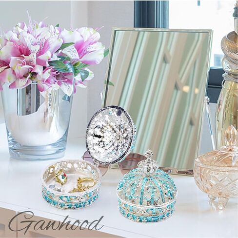 Crown Jewelry Box, Crown Holder Display Box, Princess Jewelry Box, Travel Jewelry Organizer, Table Trinkets, Mini Enamel Painted Ornaments for Decoration Storage (Carmine Rose) in Saudi Arabia