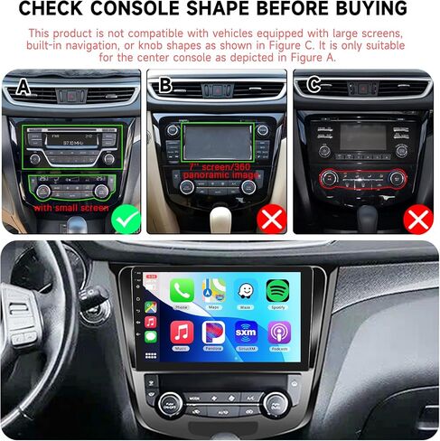 لسيارة Nissan Rogue X-Trail Qashqai 2014-2018، 2+64G يدعم ستيريو السيارة Android Carplay اللاسلكي وAndroid Auto مع شاشة لمس 10.1 بوصة WiFi GPS Buetooth HiFi FM/RDS مستقبل راديو USB كاميرا احتياطية in Saudi Arabia