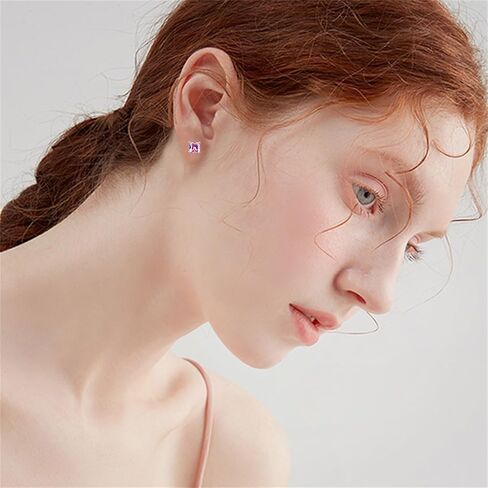 Diamond Stud Earrings for Women Girls Unique Elegant Sparkling Square Vintage colorful Crystal Statement Earrings Fashion Birthday Party Jewelry Gifts in Saudi Arabia