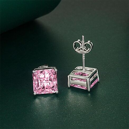 Diamond Stud Earrings for Women Girls Unique Elegant Sparkling Square Vintage colorful Crystal Statement Earrings Fashion Birthday Party Jewelry Gifts in Saudi Arabia