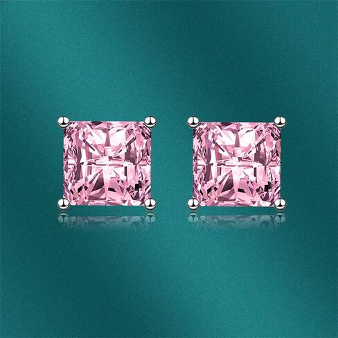 Diamond Stud Earrings for Women Girls Unique Elegant Sparkling Square Vintage colorful Crystal Statement Earrings Fashion Birthday Party Jewelry Gifts in Saudi Arabia