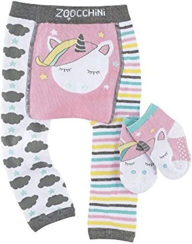 ZOOCCHINI Grip+Easy Comfort Crawler Legging & Socks Set (12-18 Months, Sherman The Shark) in Kuwait