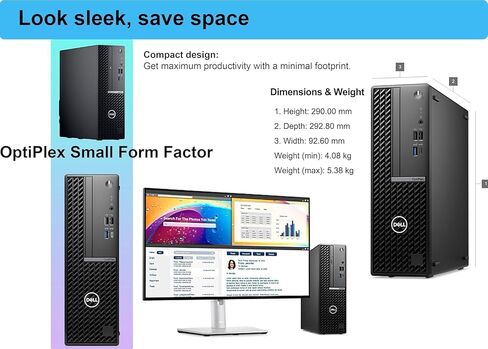 Dell Optiplex SFF سطح المكتب للأعمال | Intel 14th Core I5-14500 VPRO (14 نوى ، 5 جيجاهرتز ، فاز I7-13700) | 16GB DDR5 RAM ، 1TB SSD+ 1TB HDD | Wi-Fi ، Bluetooth ، RJ-45 | لوحة المفاتيح والماوس | Windows 11 Pro in Saudi Arabia