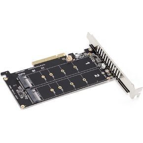 Duals M.2 PCIE Adapter تعزيز الأداء ، Duals M.2 NVME SSD إلى بطاقة توسيع محول محول محول محول القرص الصلب PCIE X8. محول بطاقة SSD NVME ، مستقر وقوي (PH45)