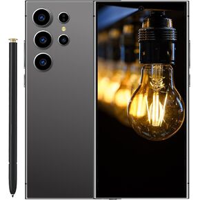 Echoamo S24 Ultra Unlocked Cell Phone, 8GB+256GB Octa-core Snapdragon CPU Smartphone, 6800mAh Fast Charging Android 14 Mobile Phone, 6.8" FHD+, 108MP Camera, Dual SIM Phone/S Pen/GPS/Face ID - Black