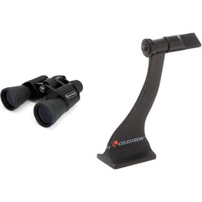 Celestron UpClose G2 10-30x50 Zoom Porro Binocular 71260,Black & 93524 Roof and Porro Binocular Tripod Adapter, Black