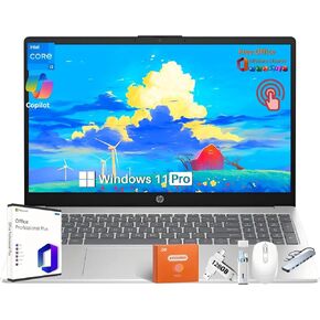 HP 15.6" Touchscreen Business Laptop Computer - w/MS Office Lifetime License, Intel 6-core i3-1215U, 64 GB RAM, 2 TB SSD, Intel UHD Graphics, Long Battery Life, Wi-Fi 6E, Windows 11 Pro, Copilot AI