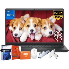 Dell 2025 Inspiron 15 Touchscreen Laptop, Intel i7-1355U(Up to 5.0GHz), 15.6" FHD Display, 64 GB RAM, 2 TB SSD, Wi-Fi 6, Bluetooth 5.3, Windows 11 Pro, Microsoft Office Pro Lifetime, w/Accessories