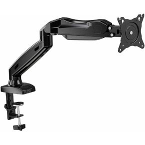 Gas Spring Motion Desk Mount for Single Monitor 13-27", 3 Adjustment Options, Height Adjustment with Swivel and Tilt Motions, Cable Management. Weight Capacity 14 lbs. Model ERDGS1-01B.