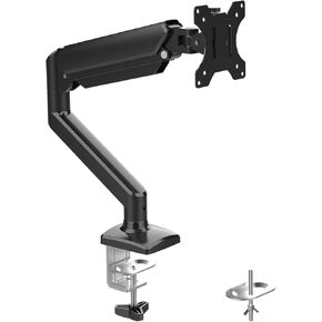 GB2003-1 Single Monitor Arm Desk Mount for 13" to 32" Screen, Gas Spring Single Monitor Stand, Weight 2-9KG, Height Adjustable VESA 75 & 100mm, Black