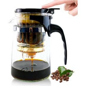 صب على صانع القهوة ، قطر القهوة الذكي مع مفتاح تشغيل/إيقاف تشغيل ، وعاء مقهى صغير من الزجاج مع 50 مرشحات قهوة السلة اليابانية ، 20 أوقية/500 مل آلة تخمير مقهى (500 مل)