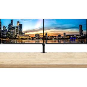 Lenovo ThinkVision S24e 24-inch 1920 x 1080 LED Backlit Full HD LCD Monitor, 2-Pack Bundle with HDMI, VGA, Desk Mount Dual Monitor Stand