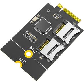 jmt M.2 NGFF Key B إلى Dual Micro SD Card Card Adapter Support USB Bus ، M.2 Key B بالتنسيق 3042/3052