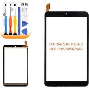 للحصول على Onn Gen 2 Surf 8 "استبدال شاشة الكمبيوتر اللوحي لـ ONN 100011885 2APUQW829 لوحة زجاجية شاشة تعمل باللمس مع أدوات