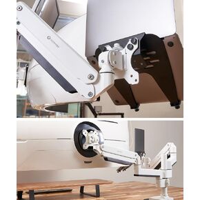 Laptop and Monitor Stand Heavy Duty Monitor Arm for Ultawide Monitors up to 57" and 44 lbs, Laptop up to 17", Modular Extension Arms