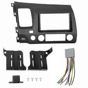 Double DIN Car Stereo Radio Installation Dash Kit Compatible with Honda Civic (Dash Kit + Wiring Harness + Antenna Adapter) 2006 2007 2008 2009 2010 2011