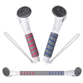 Nova Design Handle Attachments for Meta Quest 3 & 3S – Enhanced Grip, Dual Handles, Extension Grips for VR Games like Beat Saber, Gorilla Tag (Long Arms), and Golf Games