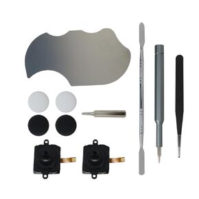 Joystick Replacement Kit for Oculus Quest 2 Controller, Include 2 Thumb Sticks, T5 Screwdriver, T5 Small Screwdriver, Tweezer, Pry Tool, 4 Thumbstick Grips, Metal Pad Tool