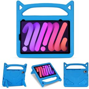 iPad mini 7/6 Kids Tablet Case with Handle,Kickstand,Pencil Holder,Pink