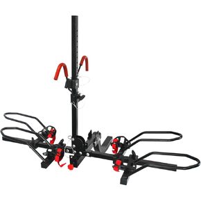 Hitch Bike Rack, 2-Bike Hitch Mount Bike Rack for Standard, Fat Tire and Electric Bicycles, Fits Cars, Trucks, SUVs, and Minivans, Folding Design, 220 lbs Capacity (Straight)